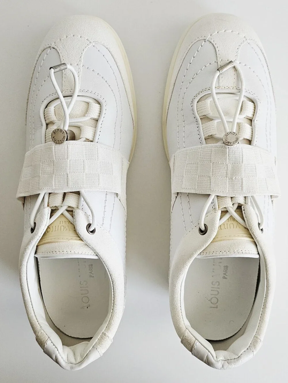 Louis Vuitton White Damier Leather Sneakers
